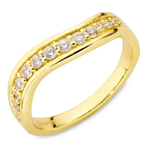zirkon ring i forgyldt messing - Eliné