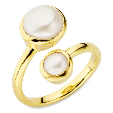 perle ring i forgyldt messing - Eliné