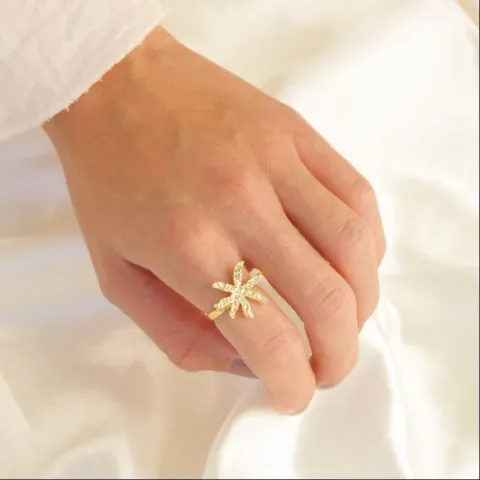 blomster ring i forgyldt messing - Eliné