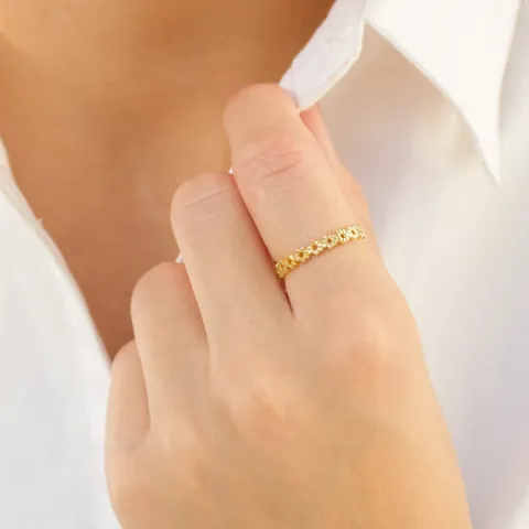 blomster ring i forgyldt messing - Eliné