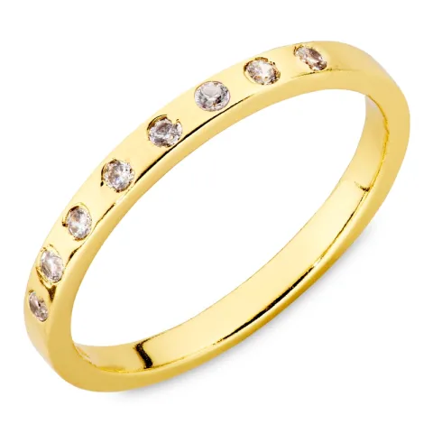 zirkon ring i forgyldt messing - Eliné
