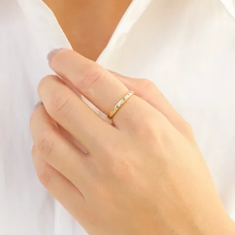 zirkon ring i forgyldt messing - Eliné
