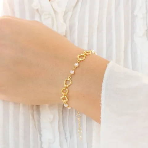 perle armbånd i forgyldt messing - Eliné