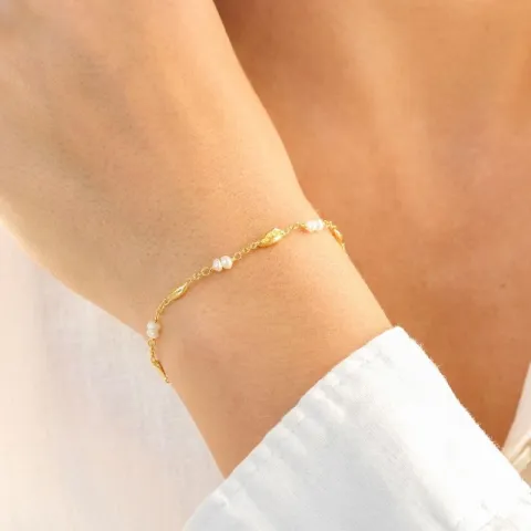 perle armbånd i forgyldt messing - Eliné