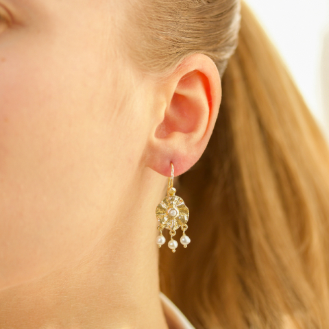 perle øreringe i forgyldt messing - Eliné