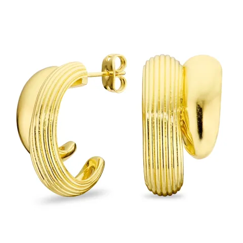 halvcreoler i forgyldt messing - Eliné