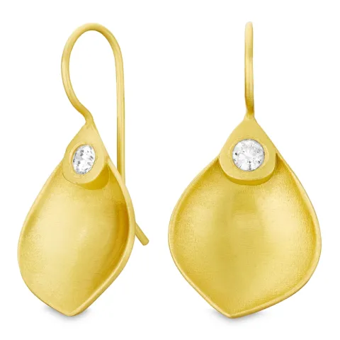 zirkon øreringe i forgyldt messing - Eliné