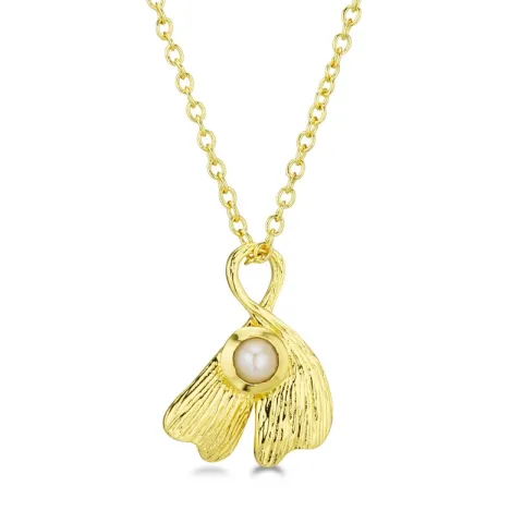 perle halskæde i forgyldt messing - Eliné