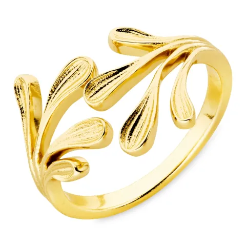 blad ring i forgyldt messing - Eliné