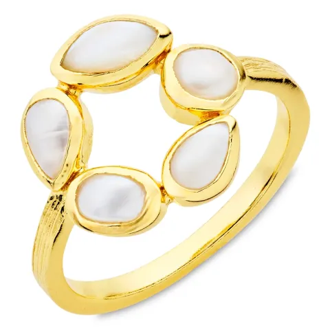 perle ring i forgyldt messing - Eliné
