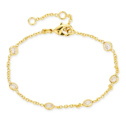 zirkon armbånd i forgyldt messing - Eliné