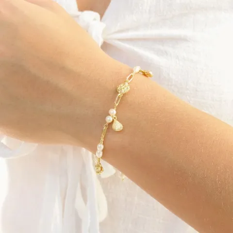 perle armbånd i forgyldt messing - Eliné