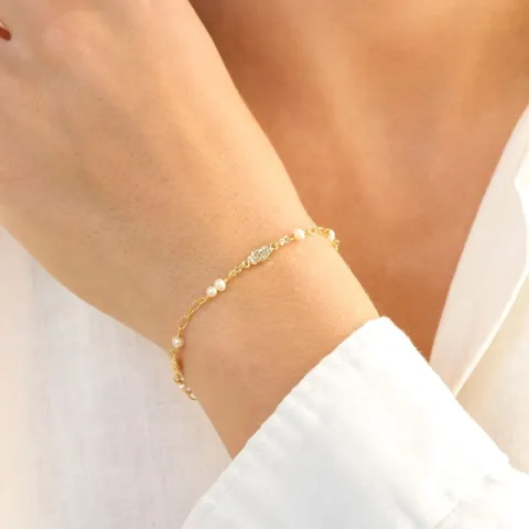 perle armbånd i forgyldt messing - Eliné