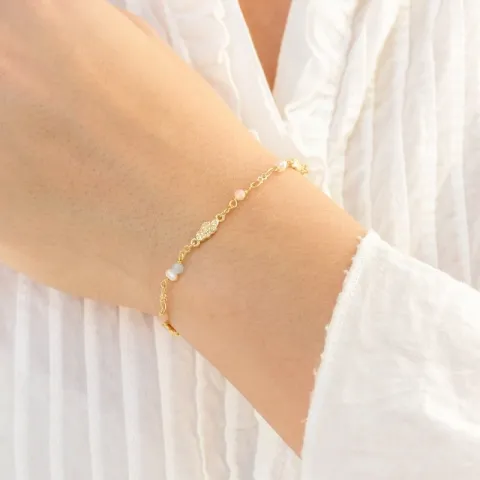 multifarvet armbånd i forgyldt messing - Eliné