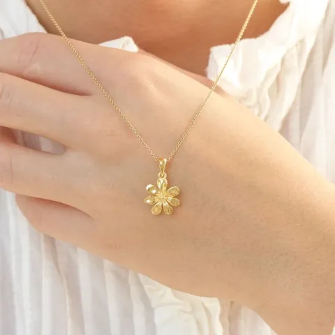 blomster vedhæng i forgyldt messing - Eliné