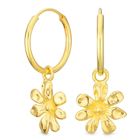 blomster creoler i forgyldt messing - Eliné