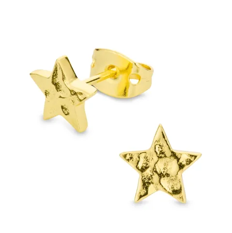 stjerne øreringe i forgyldt messing - Eliné