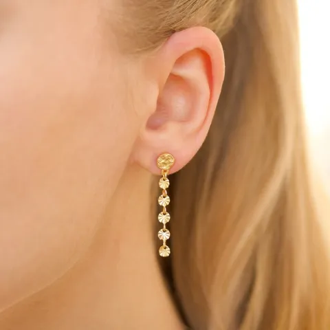 lange øreringe i forgyldt messing - Eliné