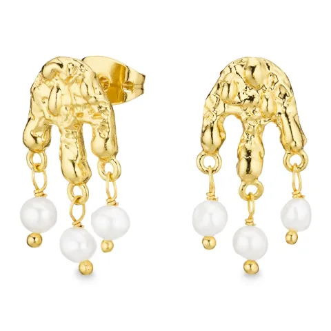 perle øreringe i forgyldt messing - Eliné