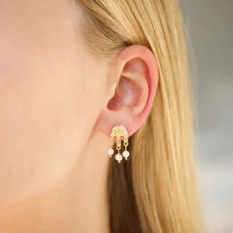 perle øreringe i forgyldt messing - Eliné