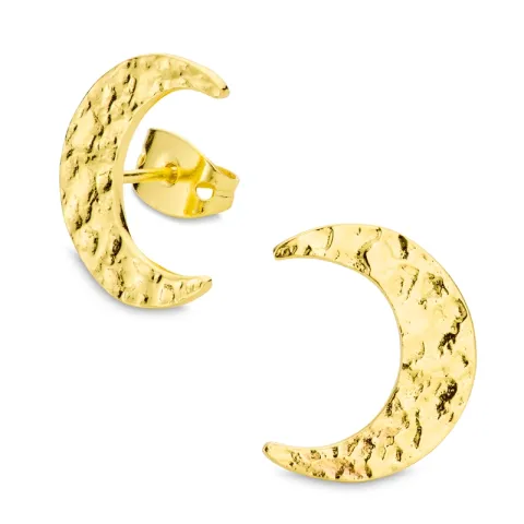 måne ørestikker i forgyldt messing - Eliné
