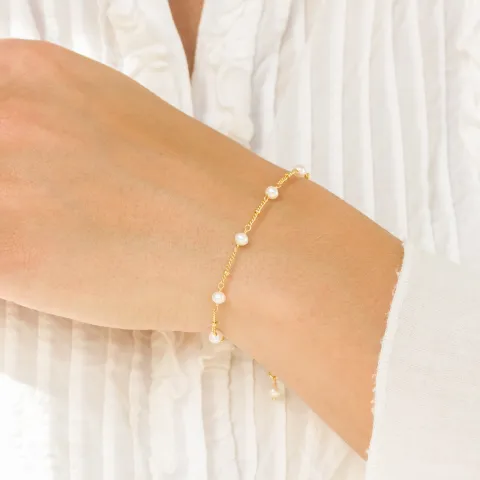 perle armbånd i forgyldt messing - Eliné