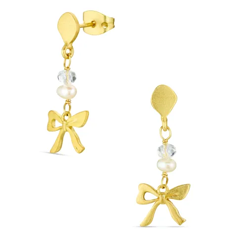 sløjfe øreringe i forgyldt messing - Eliné