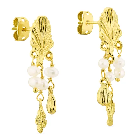 perle øreringe i forgyldt messing - Eliné