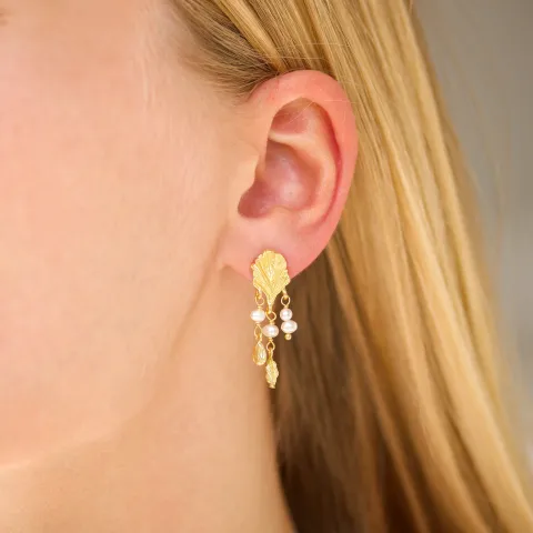 perle øreringe i forgyldt messing - Eliné