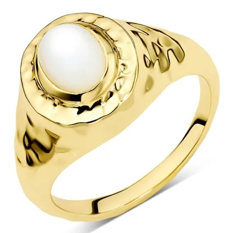 perlemor ring i forgyldt messing - Eliné