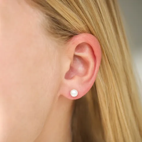 5 mm perle ørestikker i forgyldt messing - Eliné