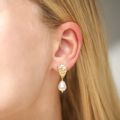 perle øreringe i forgyldt messing - Eliné