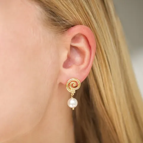 perle øreringe i forgyldt messing - Eliné