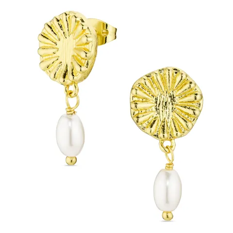 perle øreringe i forgyldt messing - Eliné