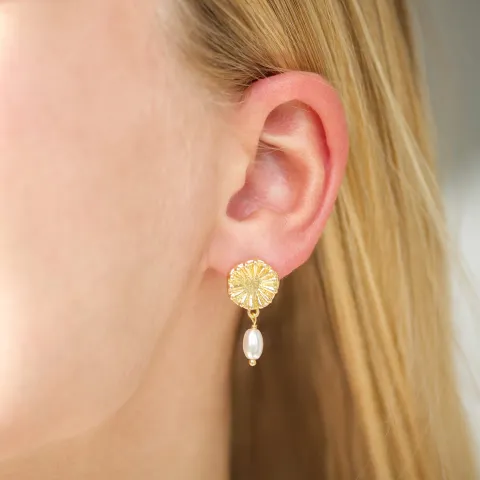 perle øreringe i forgyldt messing - Eliné