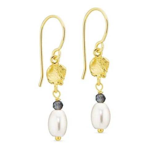 perle øreringe i forgyldt messing - Eliné