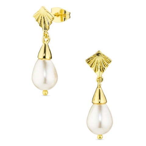 perle øreringe i forgyldt messing - Eliné