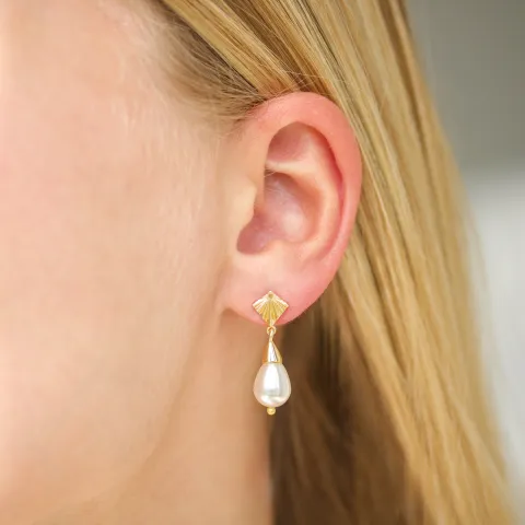 perle øreringe i forgyldt messing - Eliné