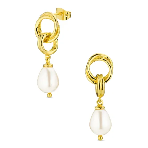 perle øreringe i forgyldt messing - Eliné