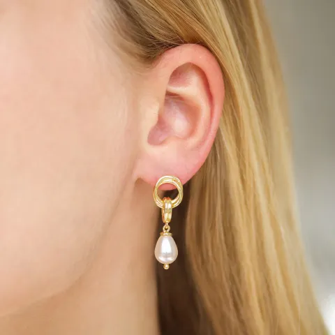 perle øreringe i forgyldt messing - Eliné