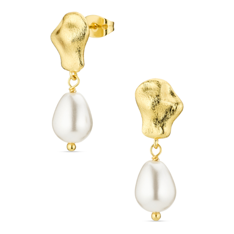 perle øreringe i forgyldt messing - Eliné