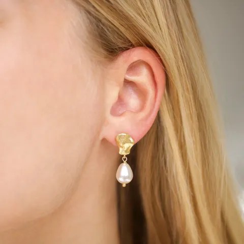 perle øreringe i forgyldt messing - Eliné