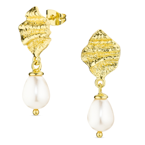 perle øreringe i forgyldt messing - Eliné