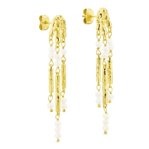 perle øreringe i forgyldt messing - Eliné