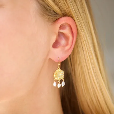 perle øreringe i forgyldt messing - Eliné
