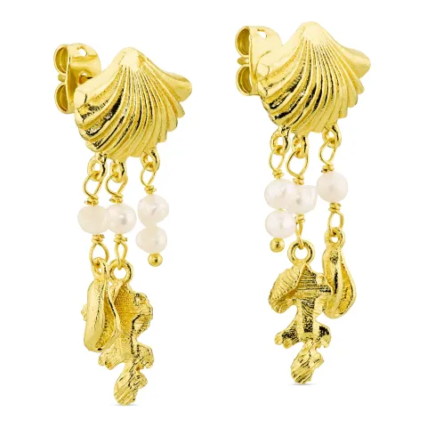 perle øreringe i forgyldt messing - Eliné