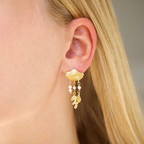 perle øreringe i forgyldt messing - Eliné
