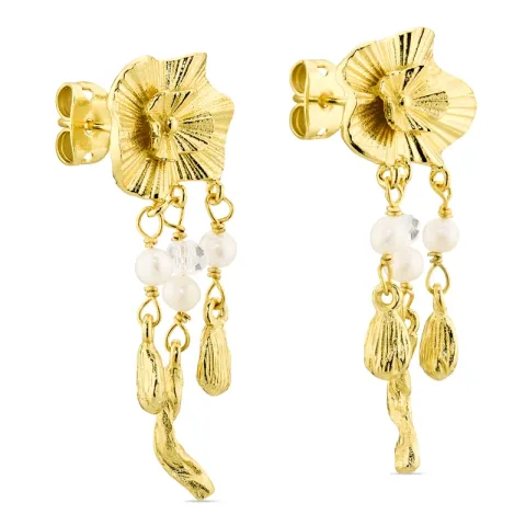 perle øreringe i forgyldt messing - Eliné