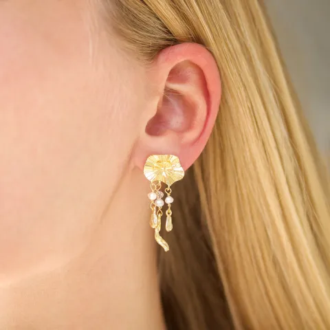 perle øreringe i forgyldt messing - Eliné