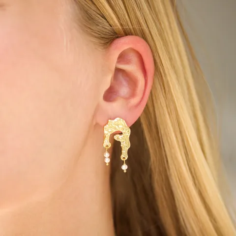 perle øreringe i forgyldt messing - Eliné